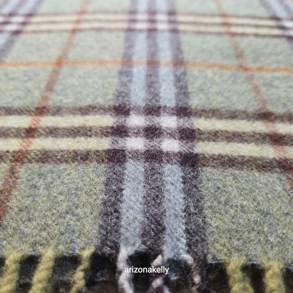 PERFECT! Vintage Burberry Wool Plaid Scarf - Picture 13 of 17